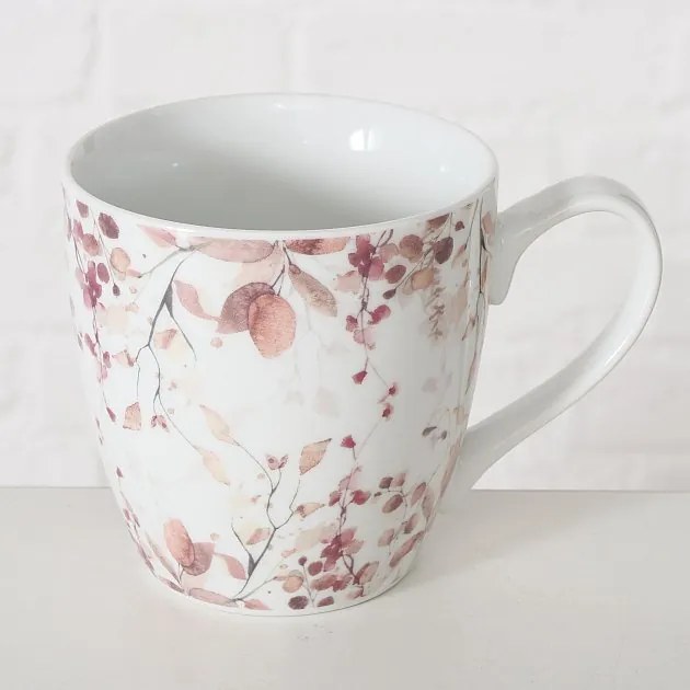 Porcelanowy kubek ze wzorem kwiatów, BERNADA, 480 ml