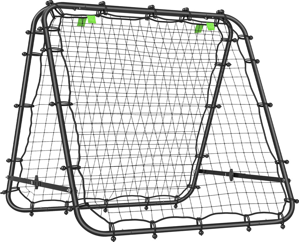 HOMCOM Bramka Piłkarska, Regulowana, Składana, Metalowa Rama, 100 x 95 cm, Czarny