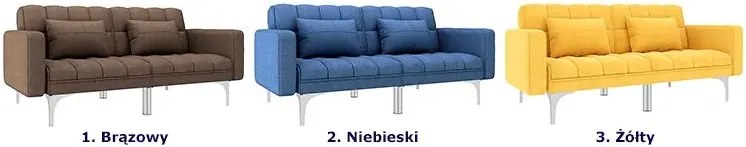 Rozkładana żółta kanapa z poduszkami - Netrix