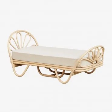 Łóżko Z Rattanu Z Materacem Dahlia Kids Miel & 70 X 135 Cm - Sklum