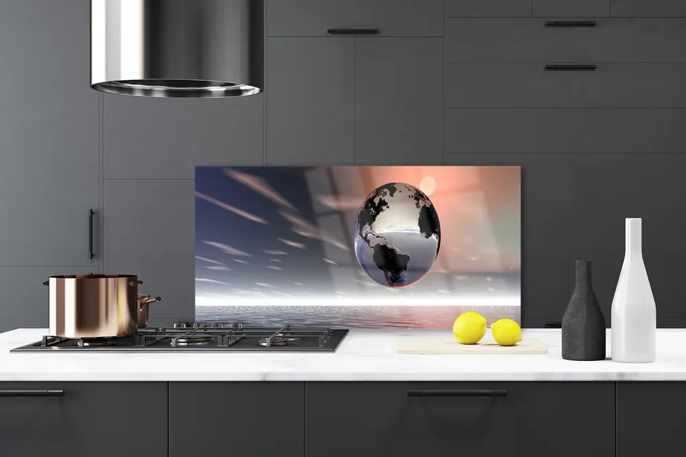 Panel Szklany do Kuchni Artystyczna Wizja Planety Ziemia