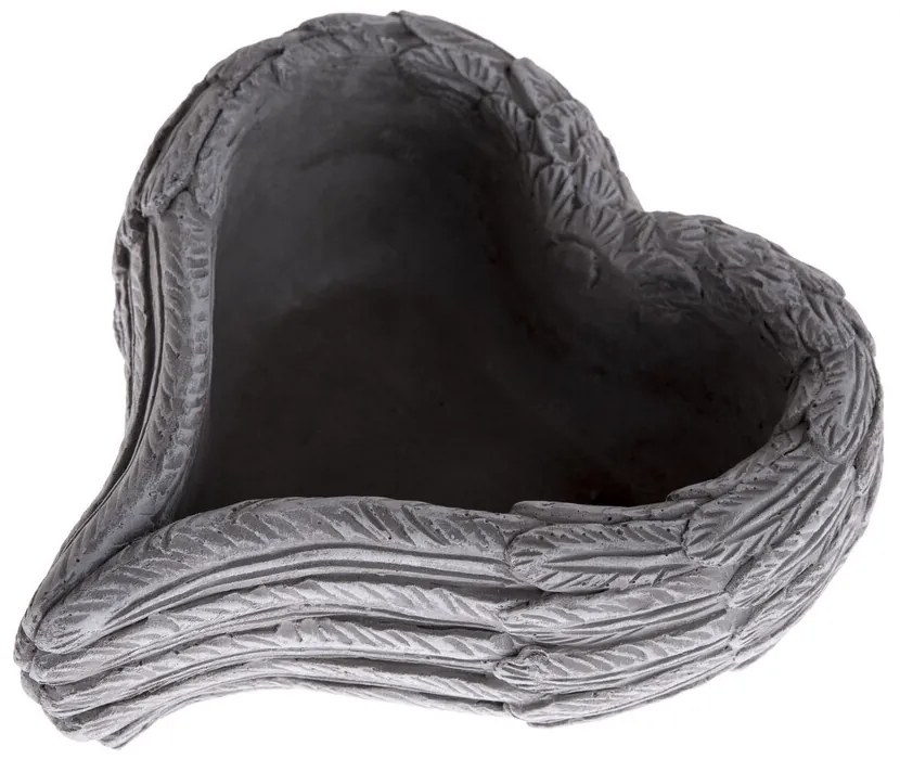 Dekoracja pogrzebowa Doniczka betonowa Serce, 20 x 8,5 x 18,5 cm