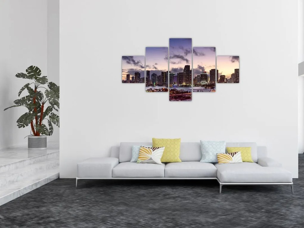Obraz metropolii z drapaczami chmur (125x70 cm)