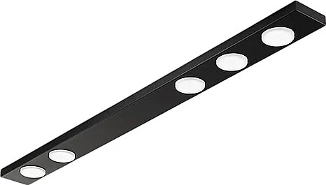 Przycisk - Lampa sufitowa LED 5xGX53 max 15W, prostokątna 120x10 cm, malowany metal, IP20 - Perenz - czarna