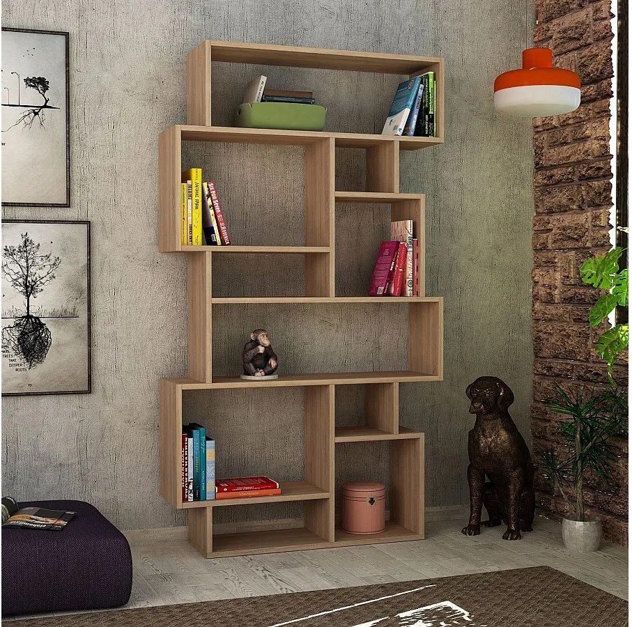 Nowoczesny regał na książki – 96 x 168,5 x 25,5 cm – dąb Sonoma – płyta wiórowa pokryta melaminą