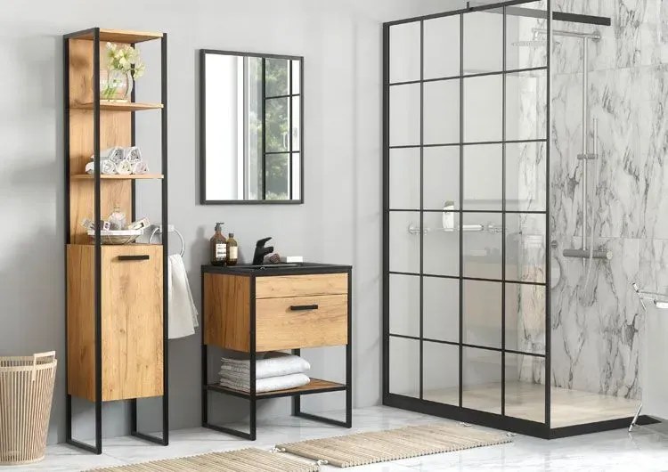 Szafka łazienkowa z umywalką dąb craft - Favero 2S 60 cm