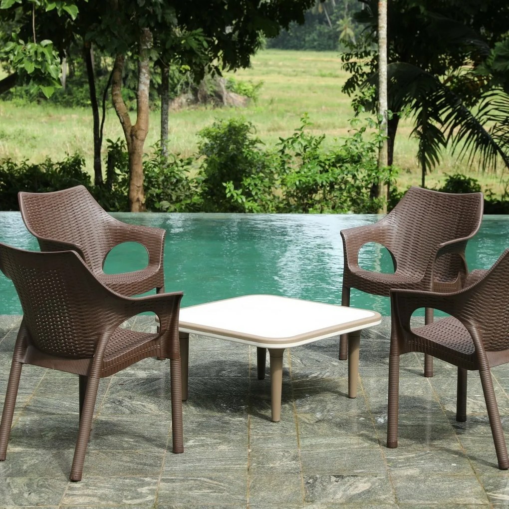 Fotel rattanowy Cambridge Dark Brown 61 x 54 x 80 cm