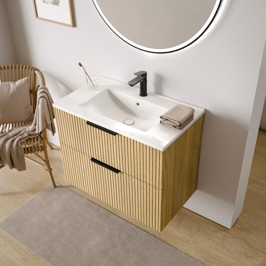 Zestaw mebli łazienkowych TIM 80 cm z umywalką ceramiczną