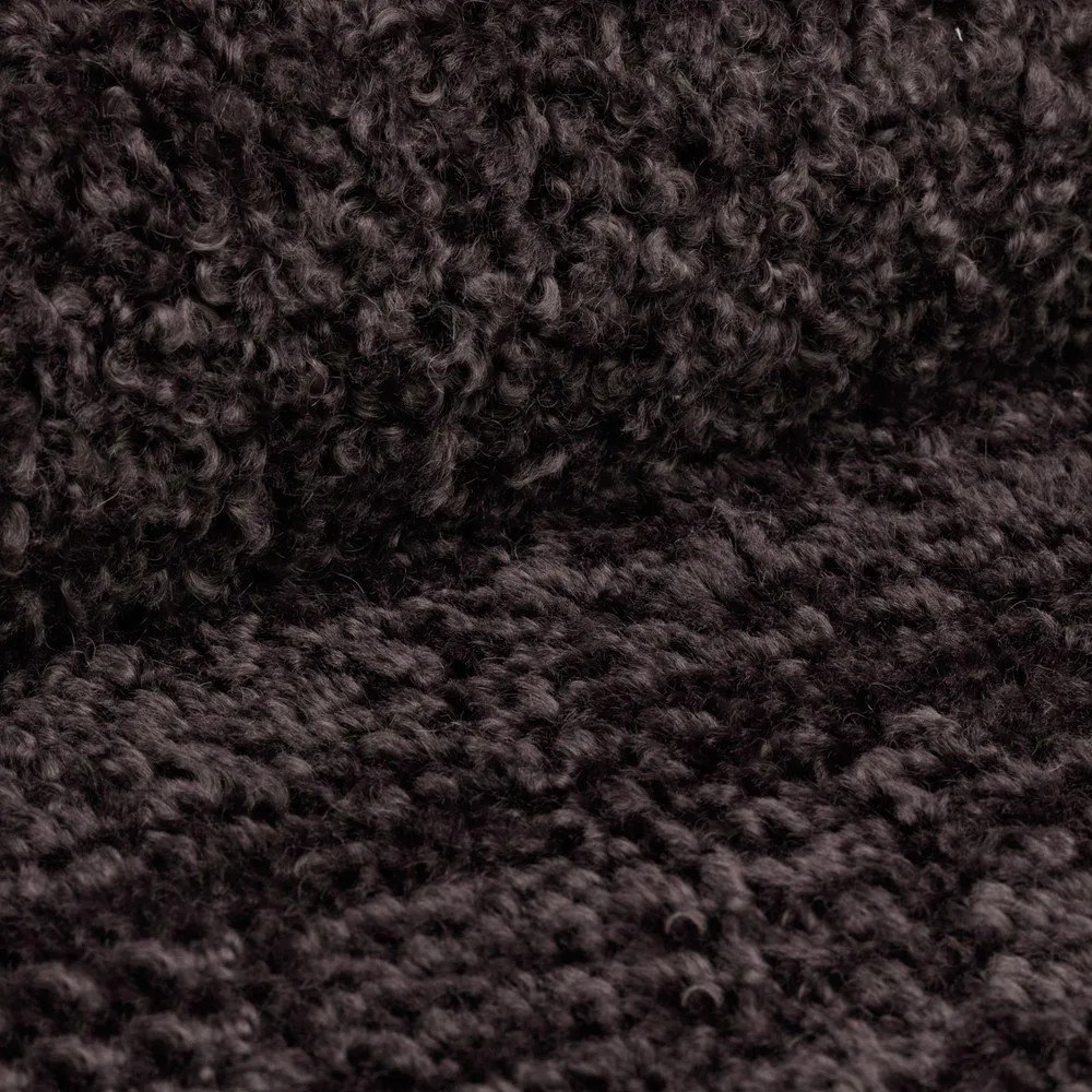 Antracytowy narożnik modułowy z materiału bouclé (prawostronny) Bellis – Micadoni Home