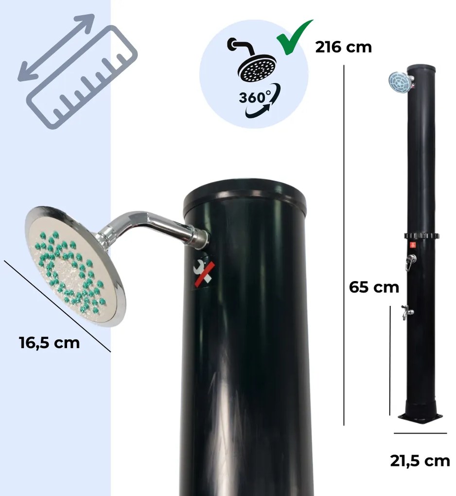 Prysznic solarny KARIBIK, 35l, czarna Jurhan