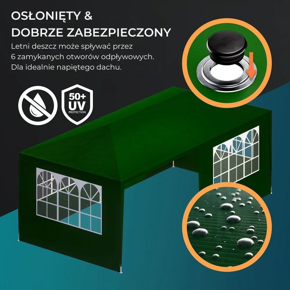 Namiot imprezowy NEAPOL, 3x6m, zielona Jurhan