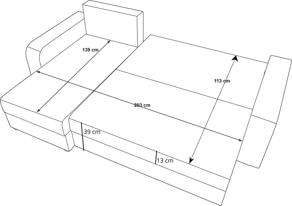 Rozkładana narożna sofa VALERIO 238x140 cm, ciemnoszara, uniwersalna + 2 poduszki GRATIS