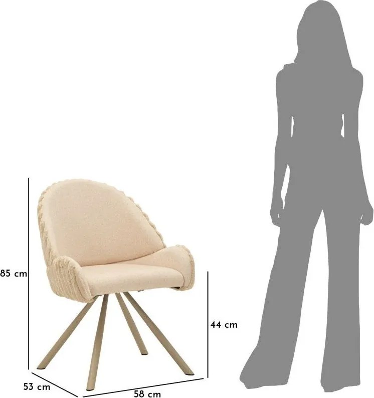 Kremowe tapicerowane fotele jadalniane zestaw z podłokietnikami 2 szt. Stockholm – Mauro Ferretti