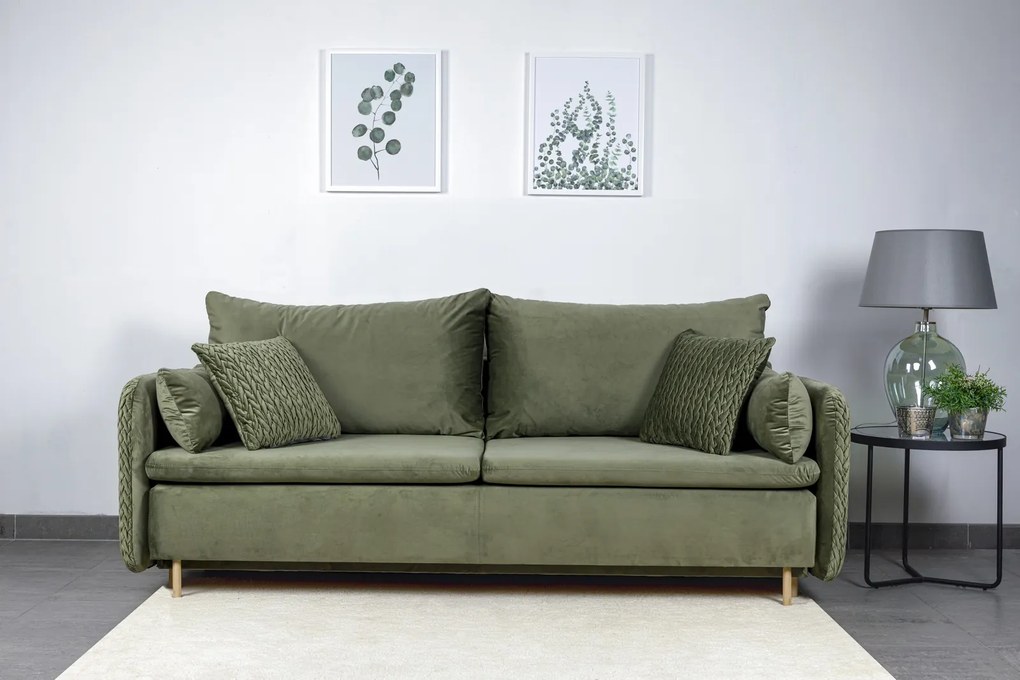 Sofa trzyosobowa z funkcją spania i poduszkami Luna