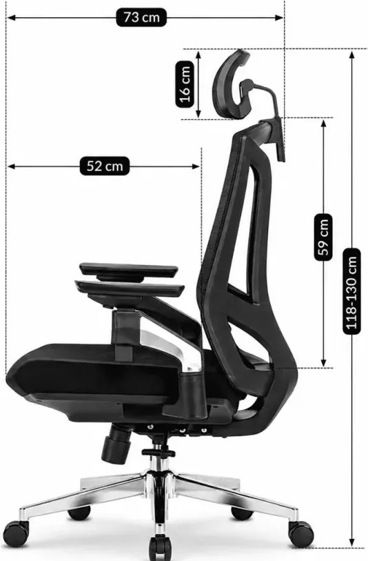 Dmiore – ergonomiczny fotel biurowy obrotowy z regulowanym zagłówkiem