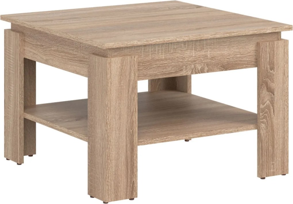 Ława Kwadratowa z Półką do Salonu MIRLO 67,5 cm Dąb sonoma Nowoczesna