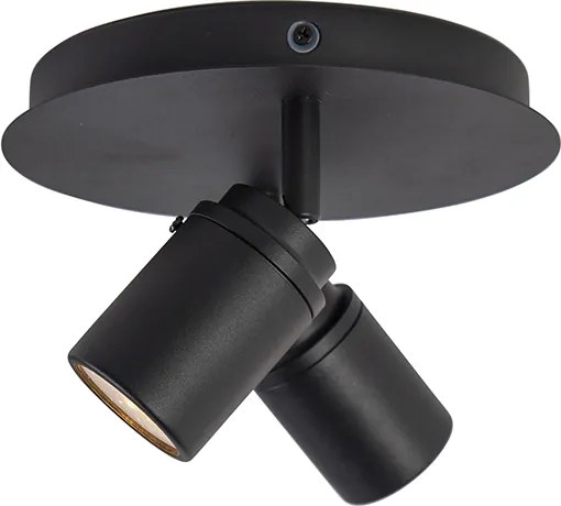 Nowoczesny reflektor łazienkowy czarny 2-światła IP44 - Ducha