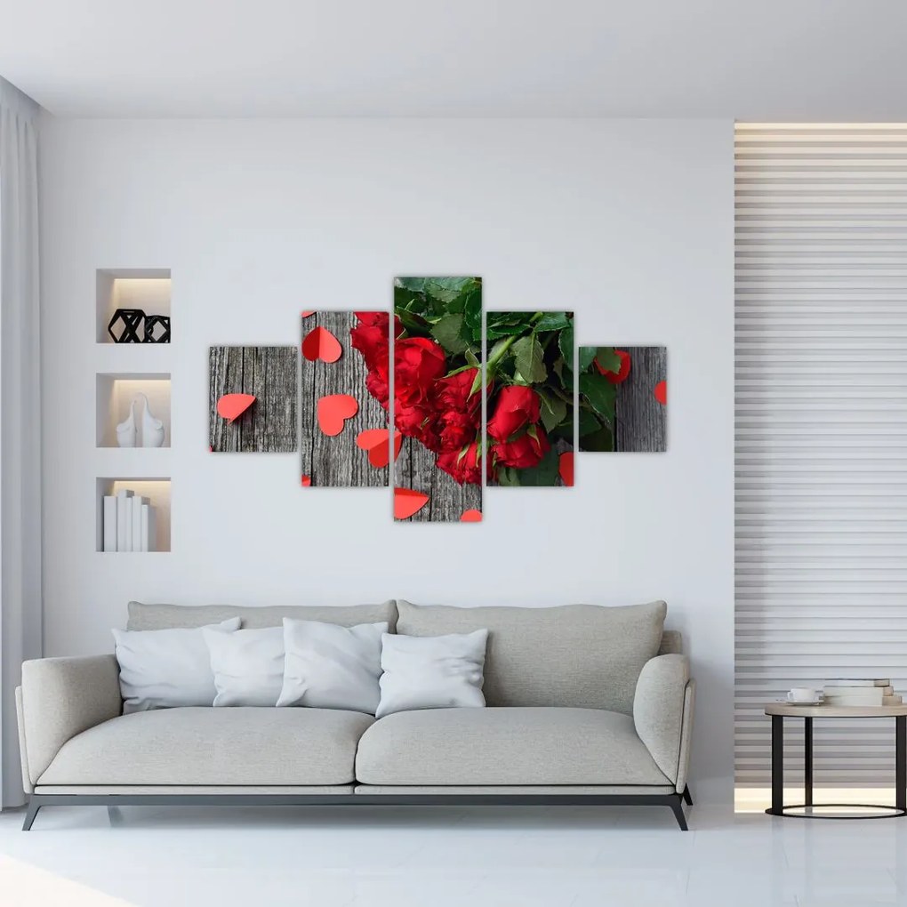 Obraz - bukiet róż (125x70 cm)