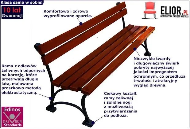 Ławka ogrodowa Uderon 2X 180cm - 7 kolorów