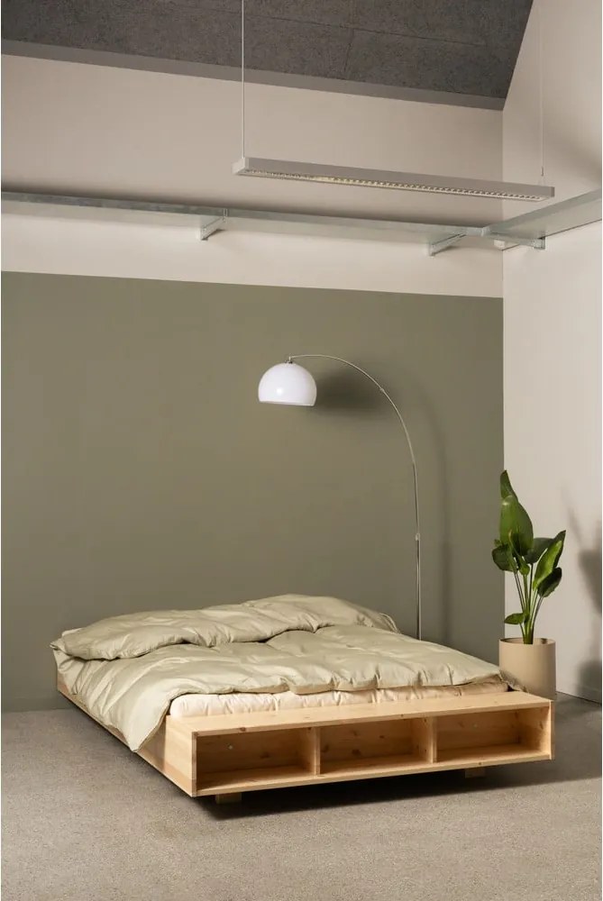 Łóżko dwuosobowe z litego drewna sosnowego ze stelażem 160x200 cm Merge – Karup Design