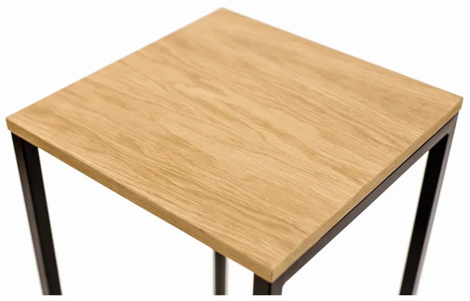 Czarny/w naturalnym kolorze stołek w dekorze dębu Frame – Woodman