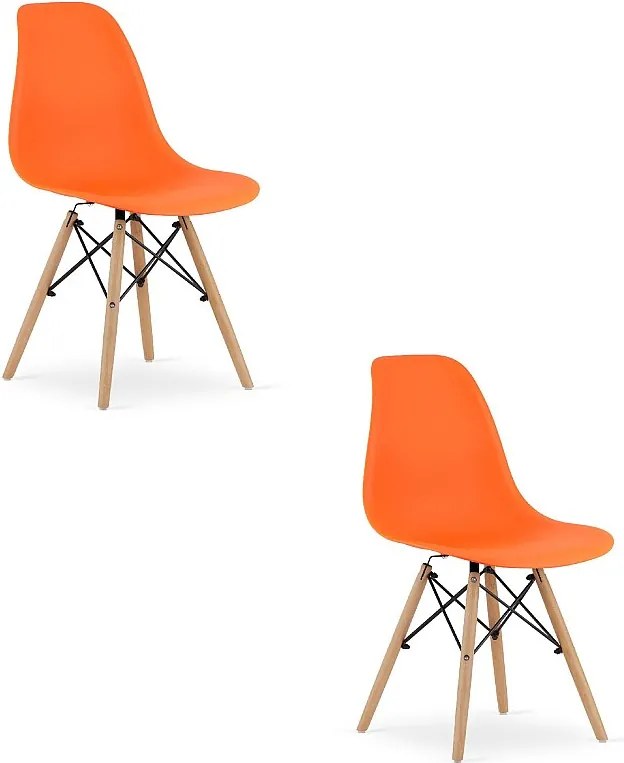 Krzesło Valora OSAKA, ergonomiczne, pomarańczowe, naturalne, do salonu, x2