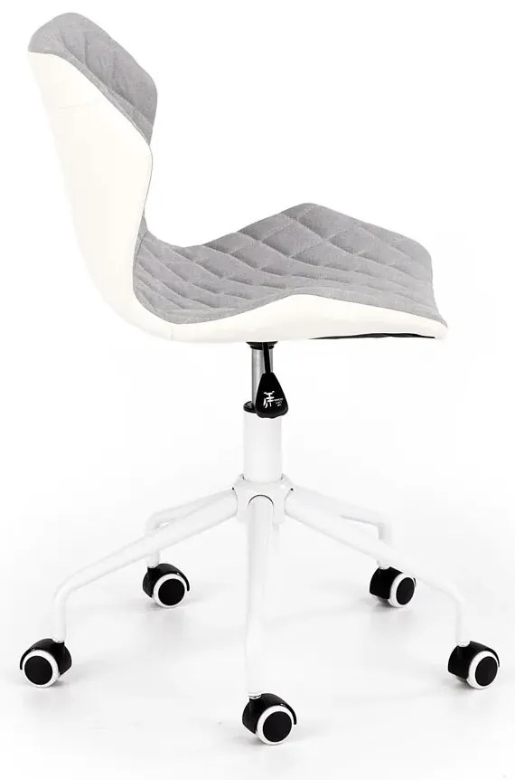 Szary fotel młodzieżowy do biurka na kółkach Z1-P66