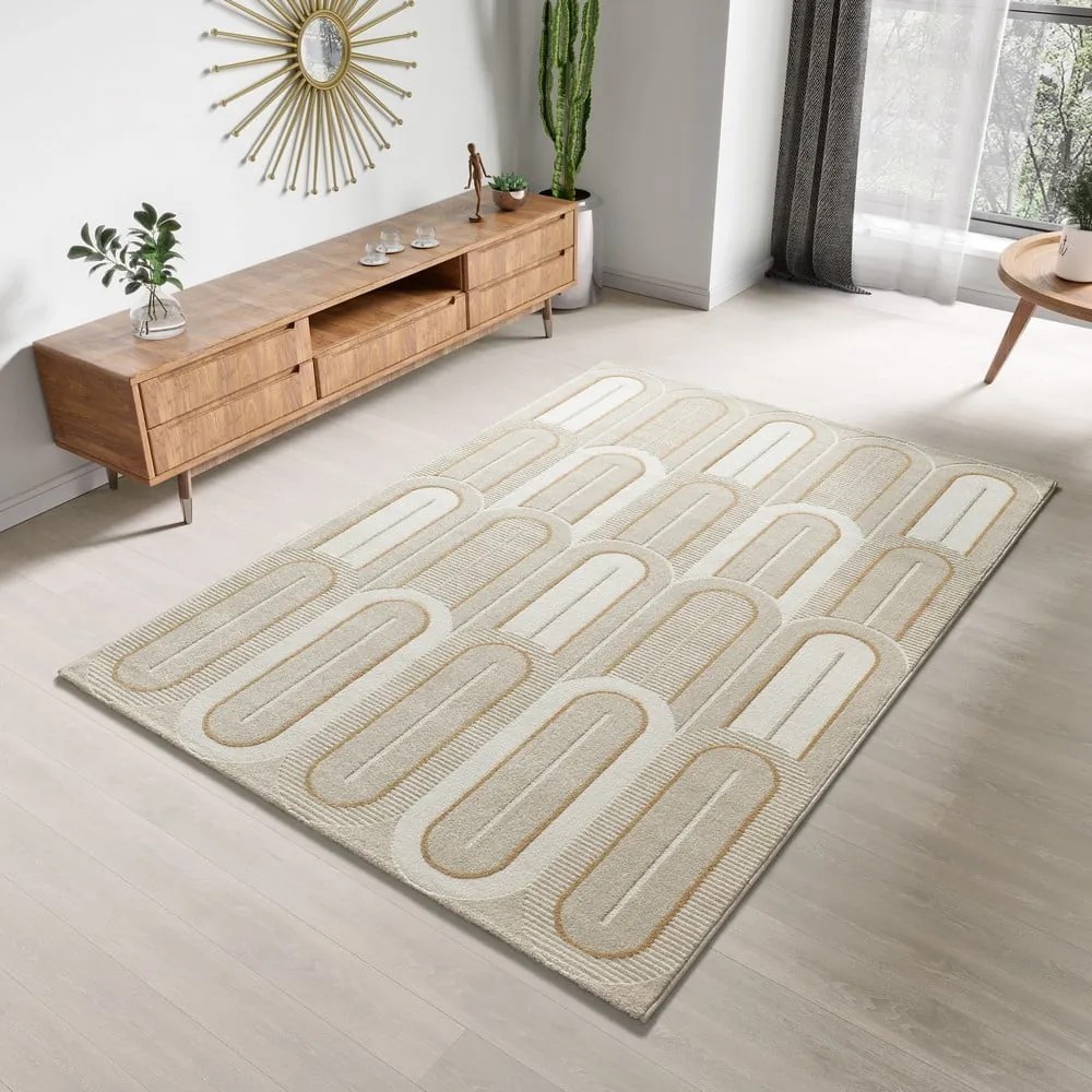 Kremowy dywan 80x150 cm Flora – Universal