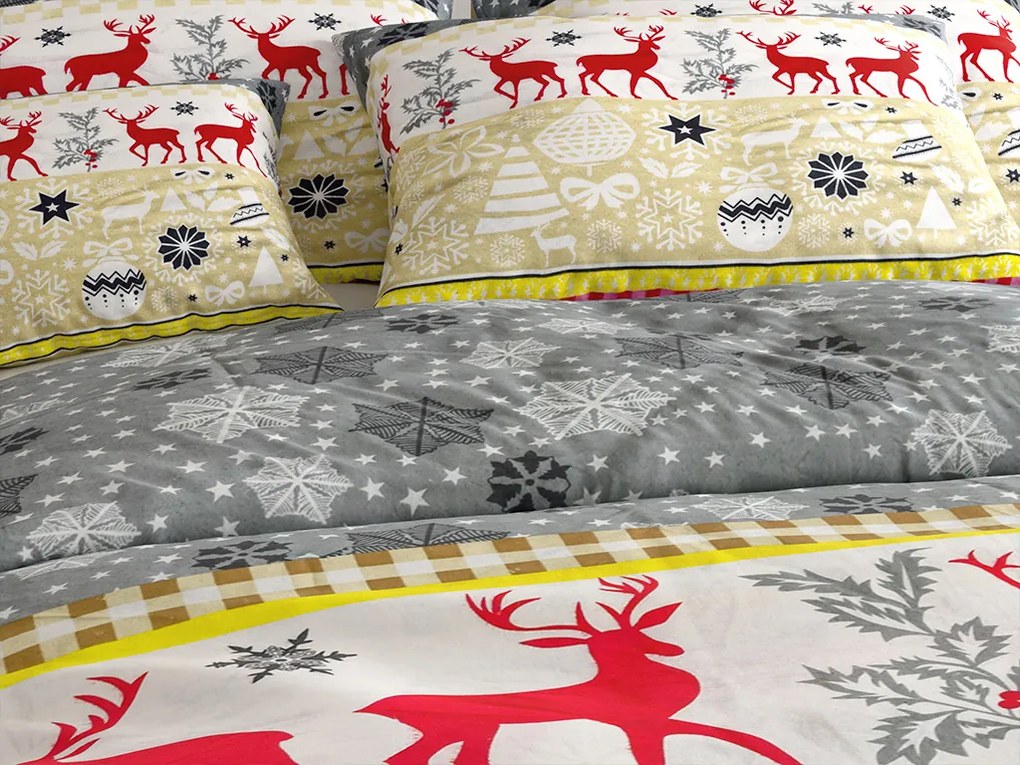 PrzytulneMieszkanie.pl PrzytulneMieszkanie.pl Flanelowa pościel CHRISTMAS TIME kolorowa Rozmiar pościeli: 2 szt 70 x 90 cm | 200 x 220 cm