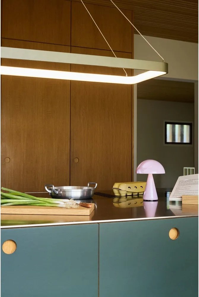 Jasnoróżowa lampa stołowa LED ze ściemniaczem (wysokość 20 cm) Mush – Hübsch