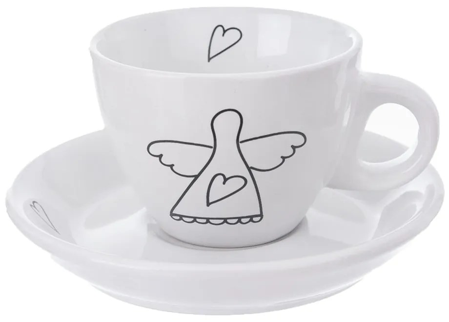 Czarno-białe ceramiczne filiżanki zestaw 2 szt. 90 ml – Orion