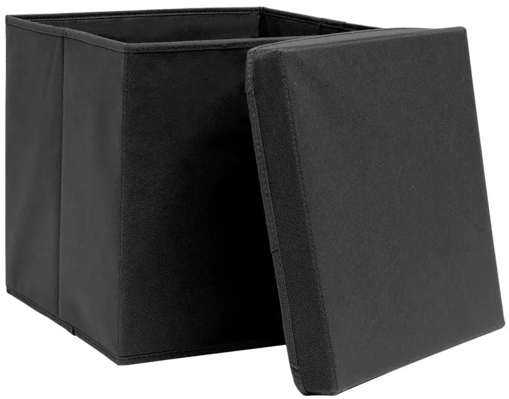 Komplet 4 czarnych składanych pudełek K1-S98
