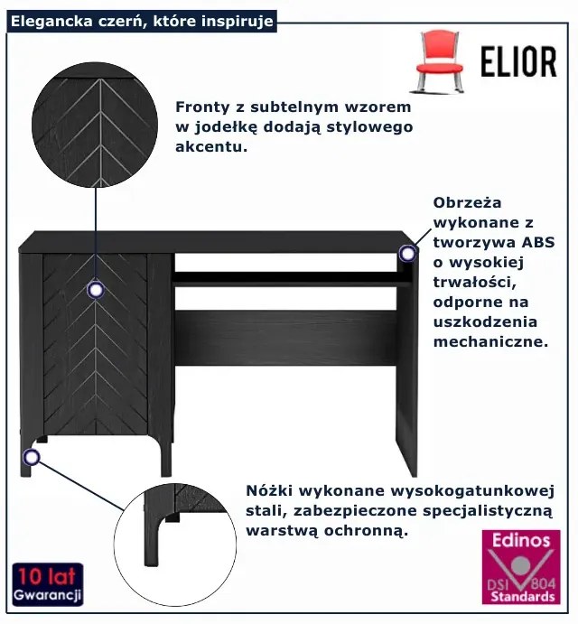 Biurko czarne z szafką S5-B10