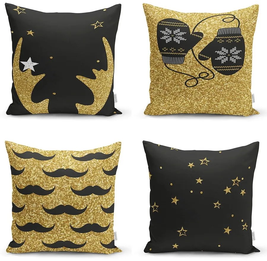 Zestaw 4 szenilowych poszewek na poduszki Minimalist Cushion Covers Winter, 42x42 cm