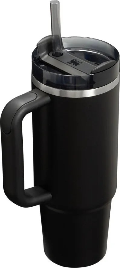 Czarny termos ze stali nierdzewnej ze słomką 890 ml Quencher H2.O FlowState™ Tumbler Black 2.0 – Stanley
