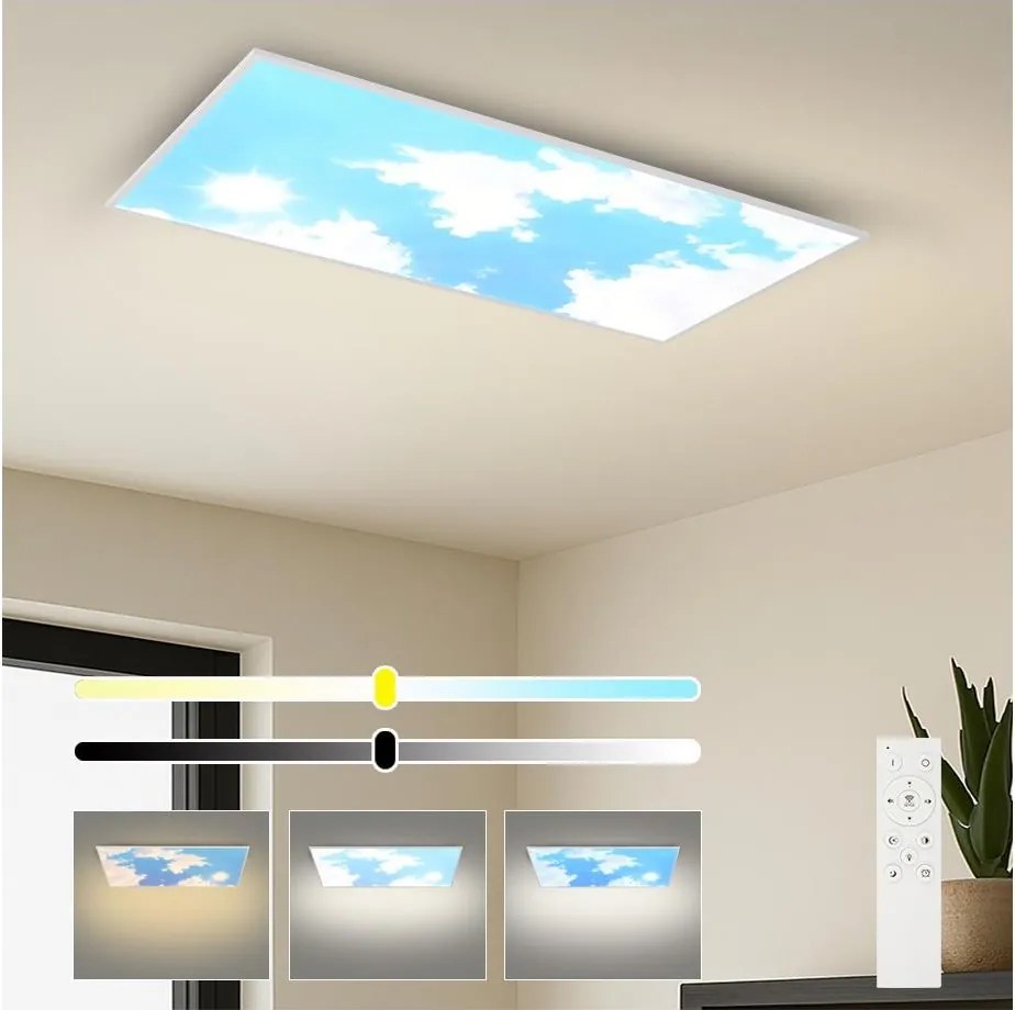 Brilagi -LED ściemnialna oprawa sufitowa SLIMFRAME LED/80W/230V 120x60 cm srebrna/niebieska+pilot