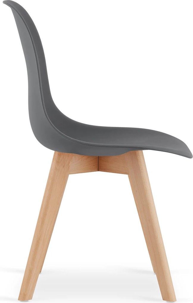 Ciemnoszare krzesło KITO z bukowymi nogami