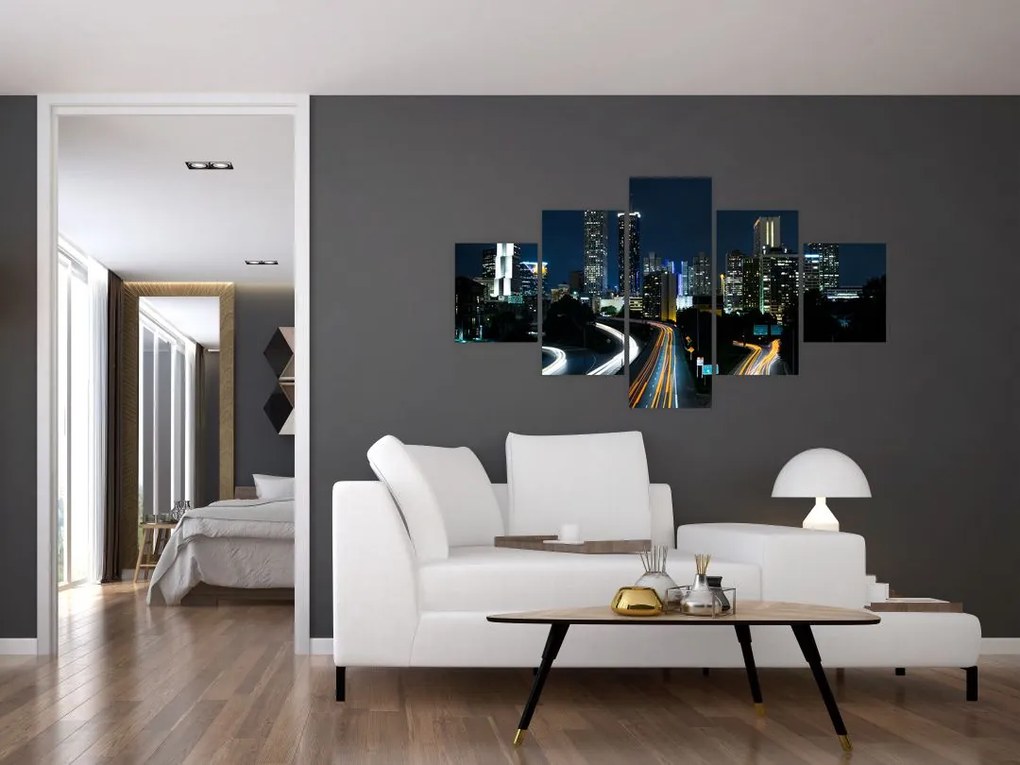 Obraz nocnej metropolii (125x70 cm)