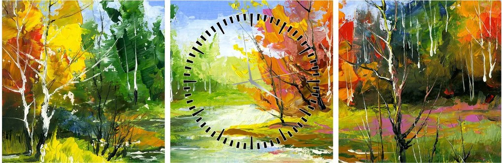 Obraz - Obraz krajobrazu (z zegarem) (90x30 cm)