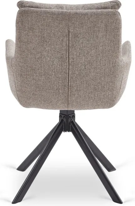 Krzesło Tapicerowane Obrotowe do Salonu PAUL Jasnobrązowe Nowoczesne