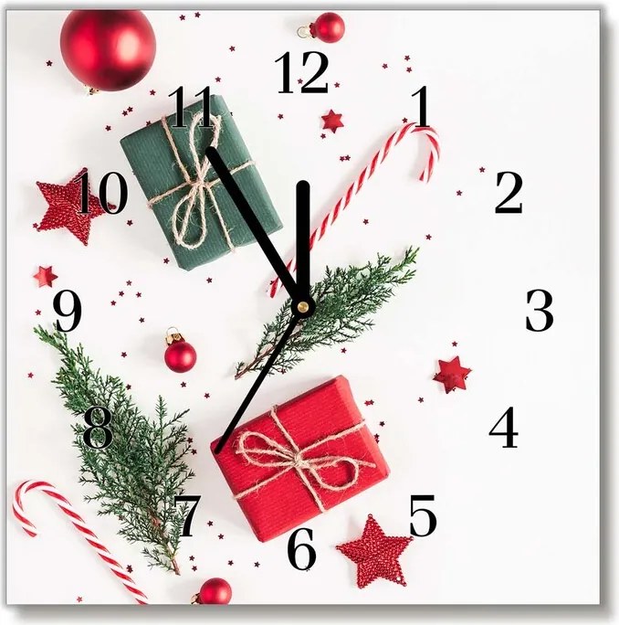 Zegar ścienny Prezent Słodycze Bombki Święta