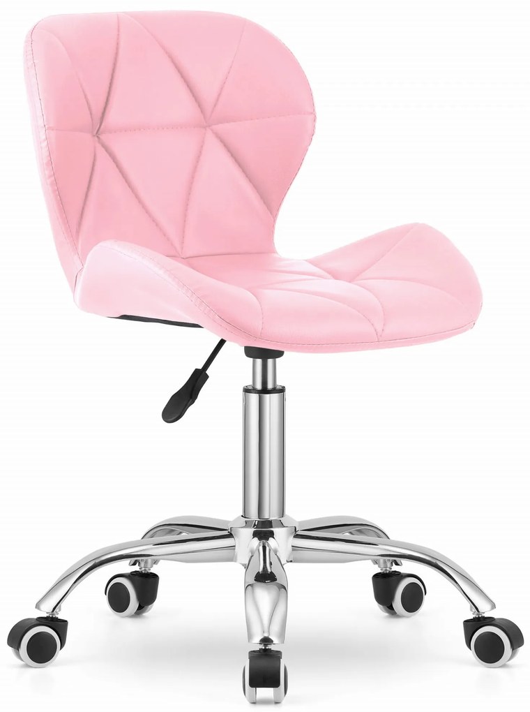 Krzesło biurowe AVOLA z ekoskóry, różowe
