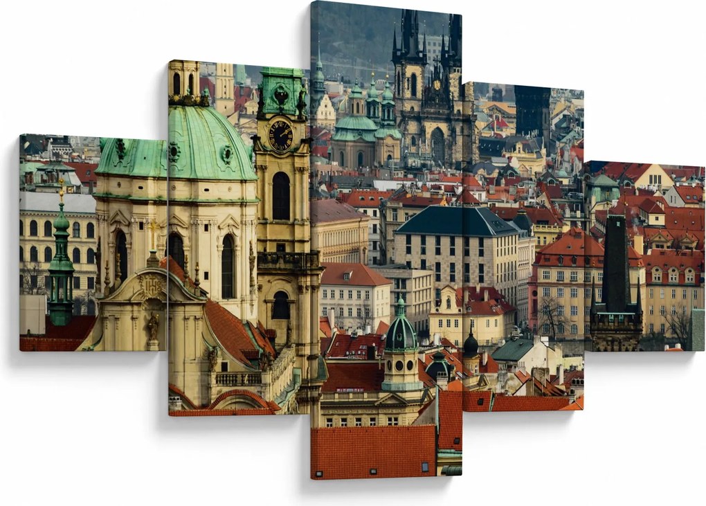 Obraz - Panorama Pragi (125x70 cm)