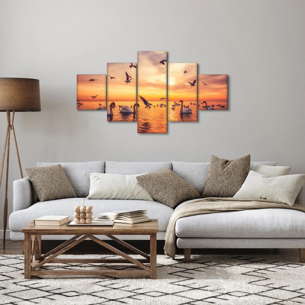 Obraz - Łabędzie (125x70 cm)