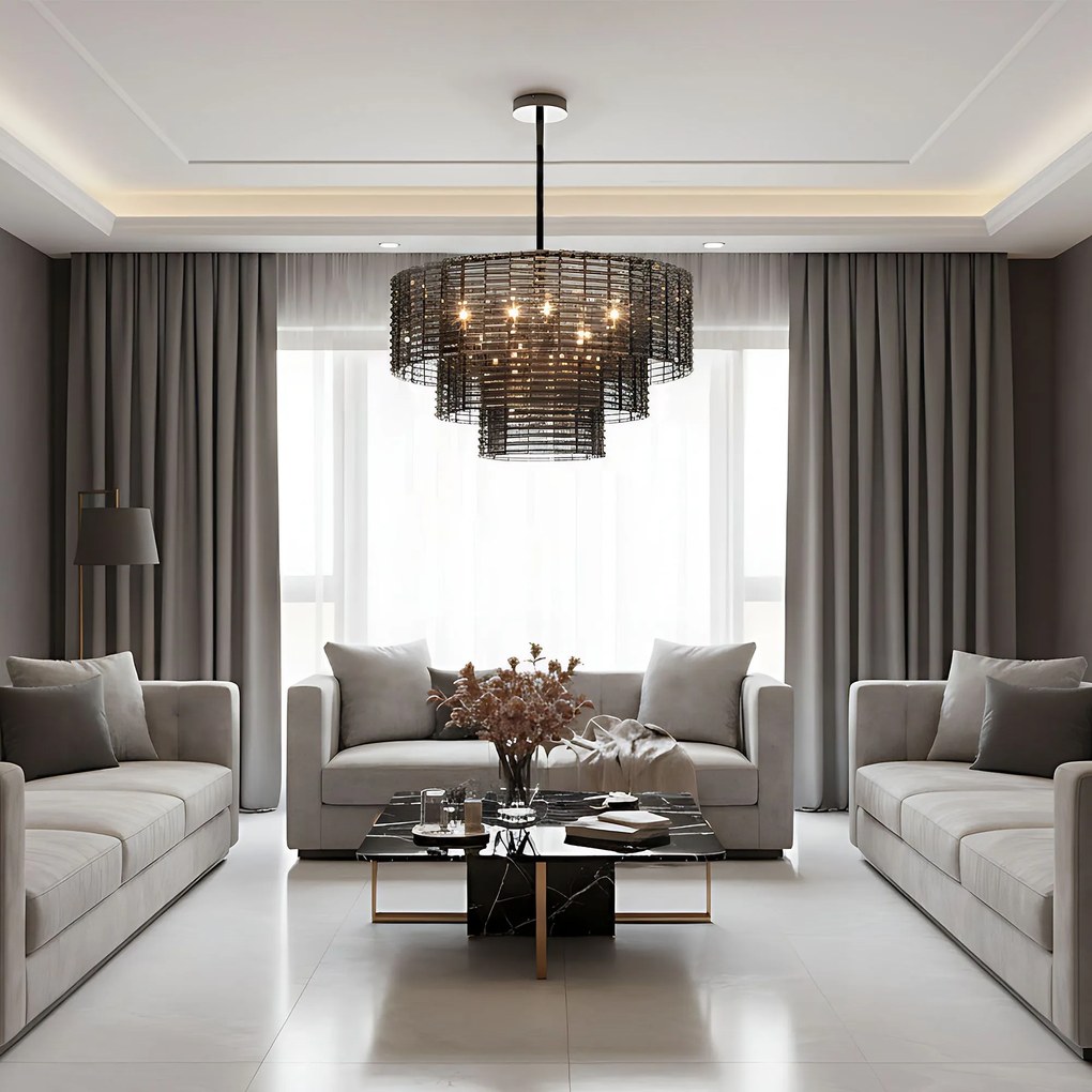 LAMPA SUFITOWA WISZĄCA APP1678-8CP SZARA