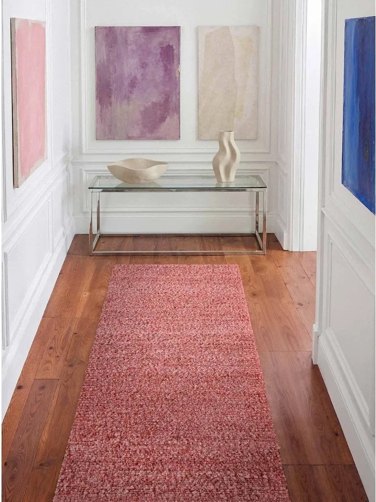 Ciemnoróżowy chodnik z materiału bouclé tkany ręcznie 80x200 cm Notting Hill Portobello – Ted Baker