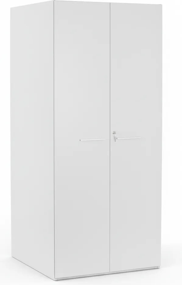 Szafa z obrotowym regałem na segregatory, 5 poziomów, zamykana na klucz, biały