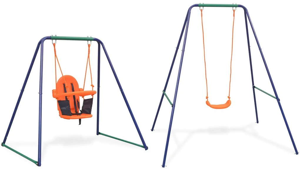 Ogrodowa huśtawka stojąca dla dzieci 2w1 E6-N78