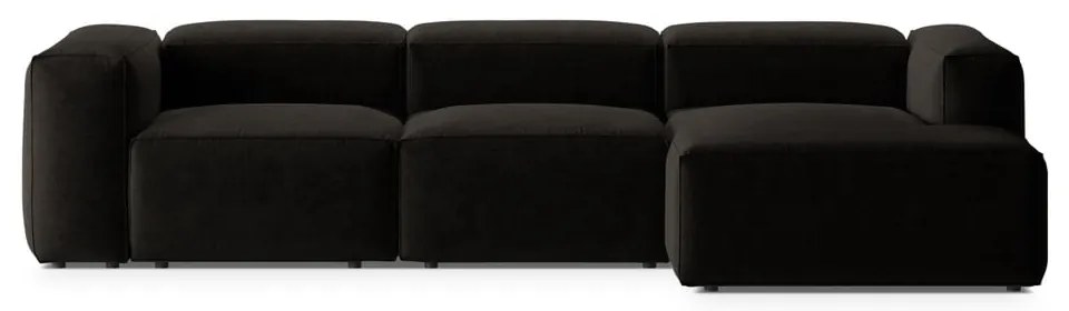 Czarny narożnik (prawostronny/z szezlongiem) Bergamo – Cosmopolitan Design
