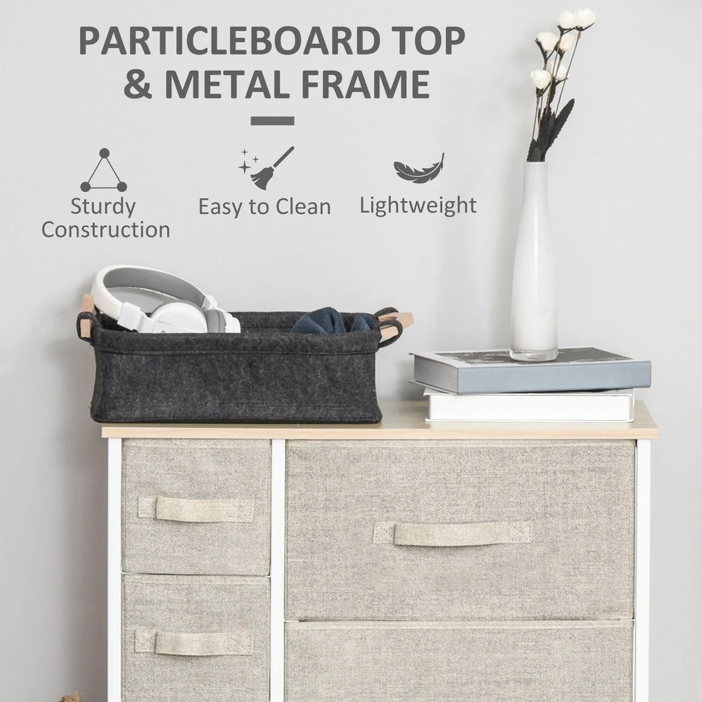 HOMCOM Komoda Sideboard 7 Szuflad Nowoczesny Design Jasnoszary Praktyczna i Stylowa 635x30x71cm | Aosom PL
